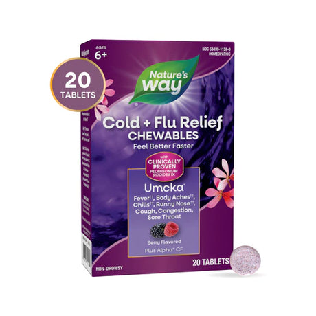 Nature's Way Umcka® Cold+Flu Chewable (Berry) 20 Chw Tb