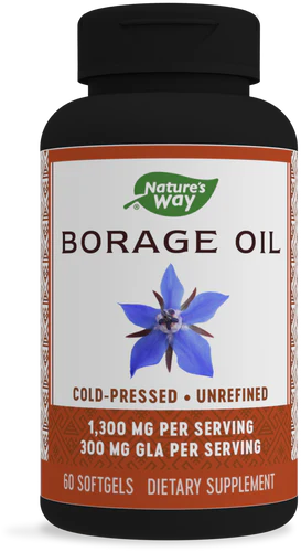 Nature's Way Borage Oil Cold Pressed Oil 1300 mg, EfaGold® 60 Sg