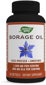 Nature's Way Borage Oil Cold Pressed Oil 1300 mg, EfaGold® 60 Sg