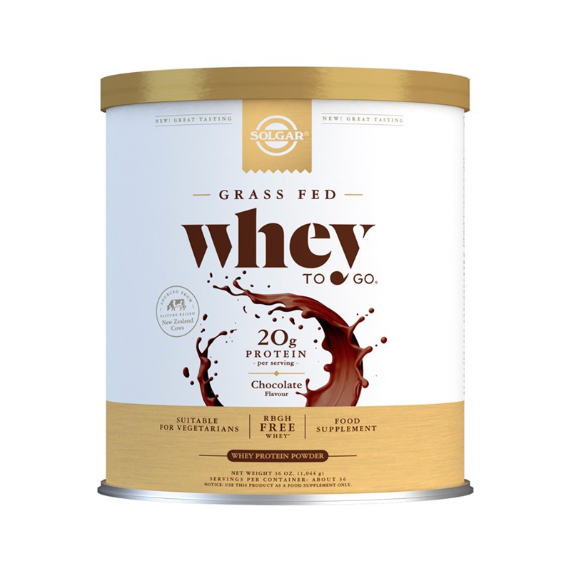 Solgar Grass-Fed Whey To Go® Protein Powder Natural Chocolate Flavor 36.8 ozpowder