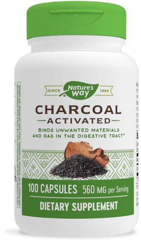 Nature's Way Activated Charcoal (green lbl) 100 Cp